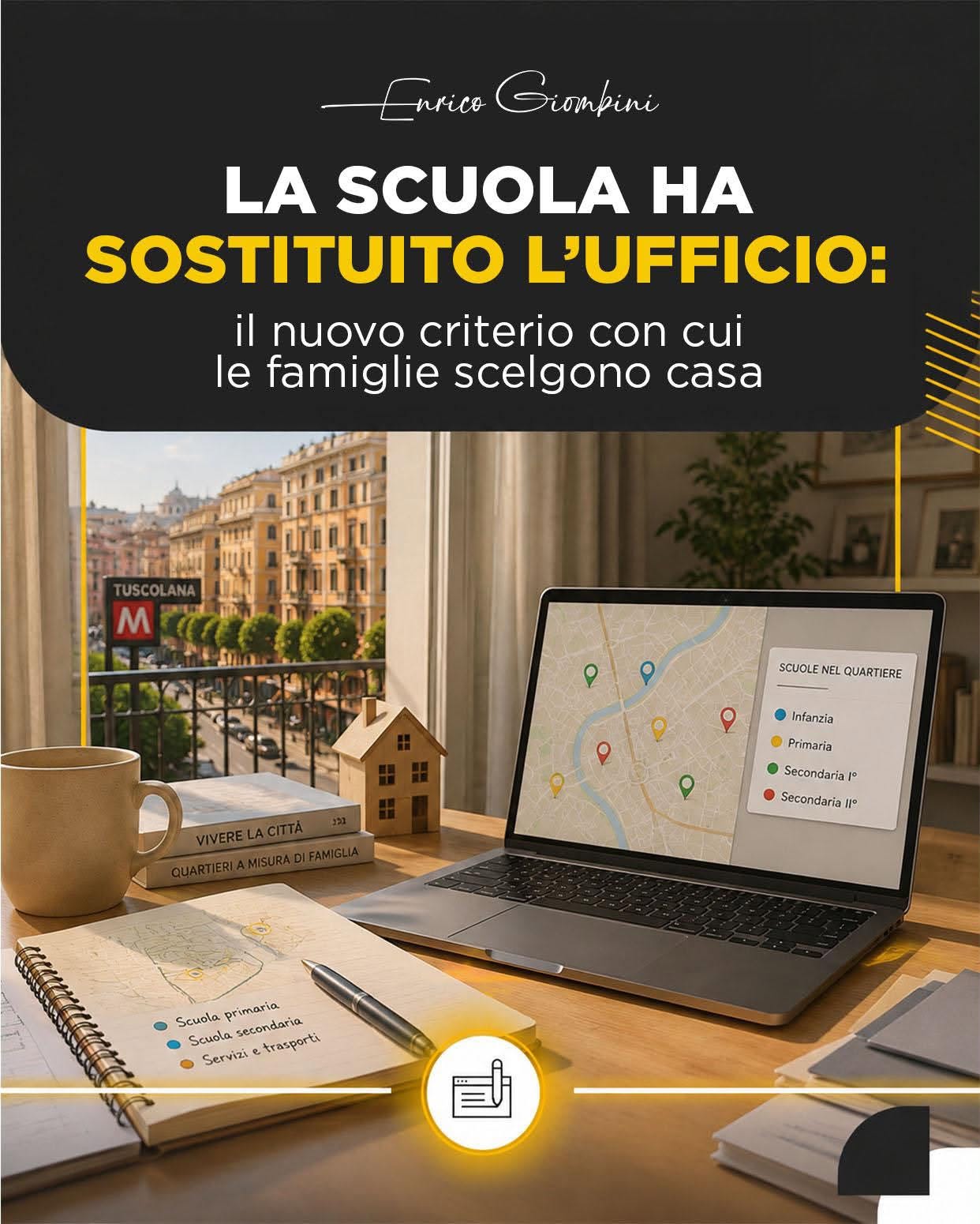 La scuola ha sostituito l’ufficio: